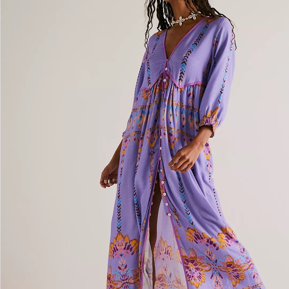 Free People Purple Floral Maxi Dress